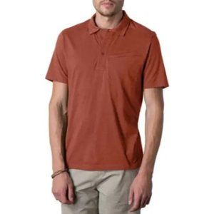 Toad&Co Motile SS Polo Orange Size XL Men's Shirt Organic Cotton Short S…